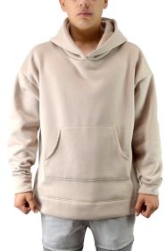 POLYESTER HOODIE (Color: TAUPE, size: L)