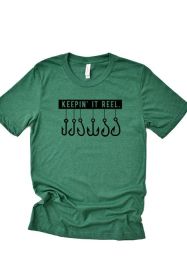 Keepin it Reel Tee (Color: Deep Teal, size: S)