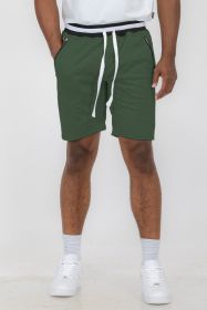 Weiv Mens French Terry Sweat Short (Color: Hunter Green, size: L)