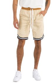 Solid Athletic Basketball Sports Shorts (Color: Khaki, size: XL)
