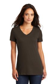 District Women's Perfect Weight V-Neck Tee DM1170L (Color: Espresso, size: 3XL)